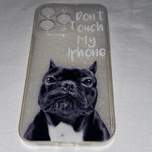 iPhone Case with Black Dog Design